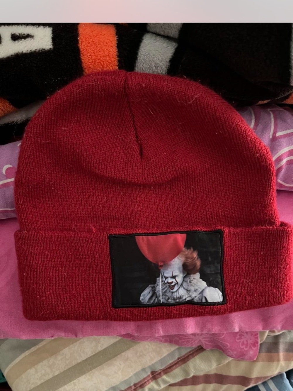 Pennywise red Beanie Hat with Balloon Graphic